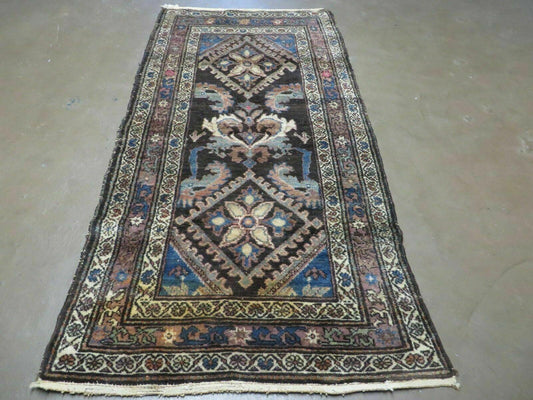 3' X 6' Antique Handmade India Floral Oriental Wool Rug Veg Dyes Nice