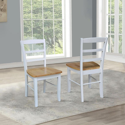 Madrid Ladderback Dining Chairs Parawood Construction White Natural