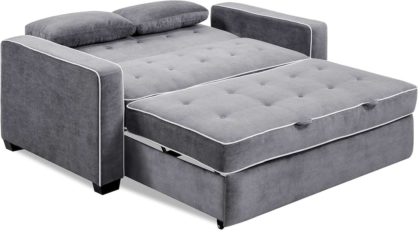Ainsley Loveseat With Pull Out Sleeper Microfiber Charcoal