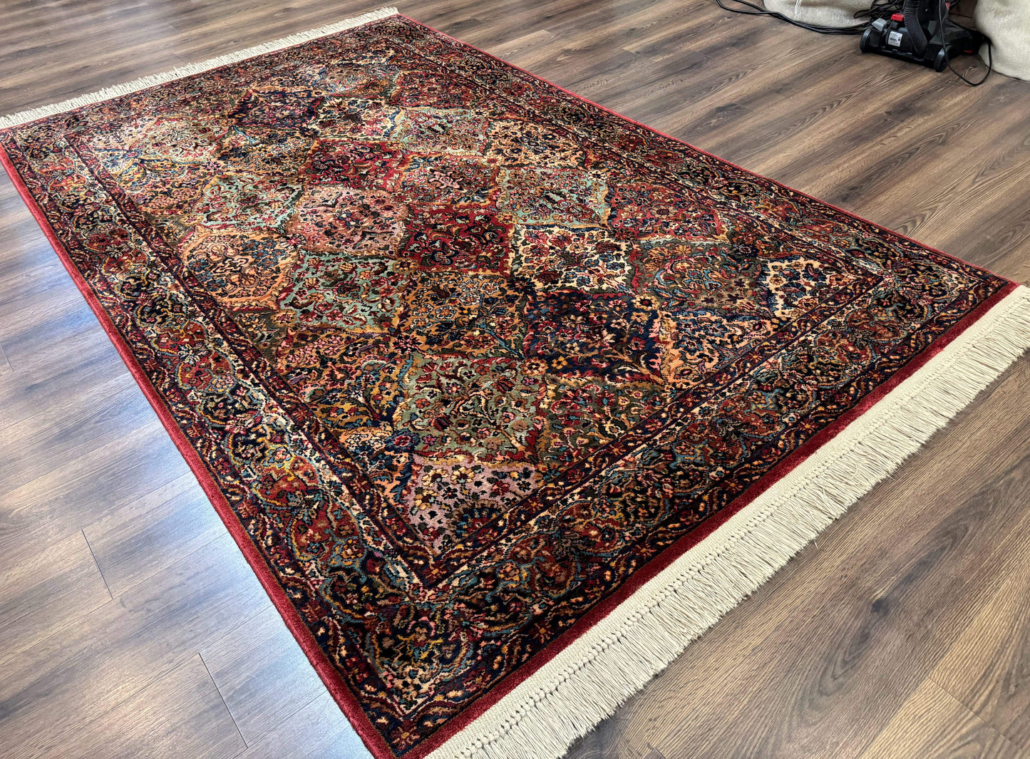 5.9 x 9 Karastan Rug Multicolor Panel Kirman #717, Original 700 Series, Wool