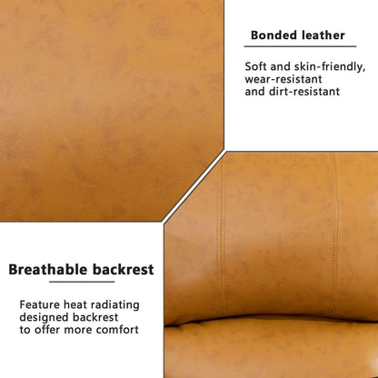 Bonded Leather Living Room Furniture Set Reclining Sofa And Loveseat Ginger