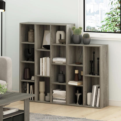 Luder 11-Cube Reversible Open Shelf Bookcase French Oak
