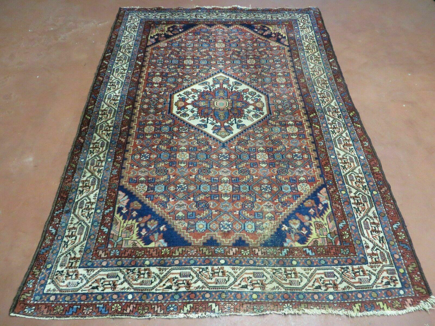 4' X 7' Antique Handmade Turkish Sivas Floral Oriental Wool Rug Organic