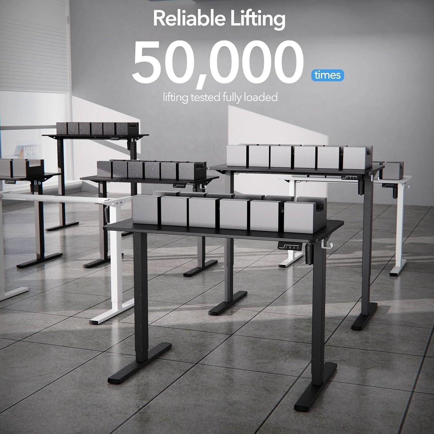 40x24 Inch Electric Standing Desk With Memory Presets Black