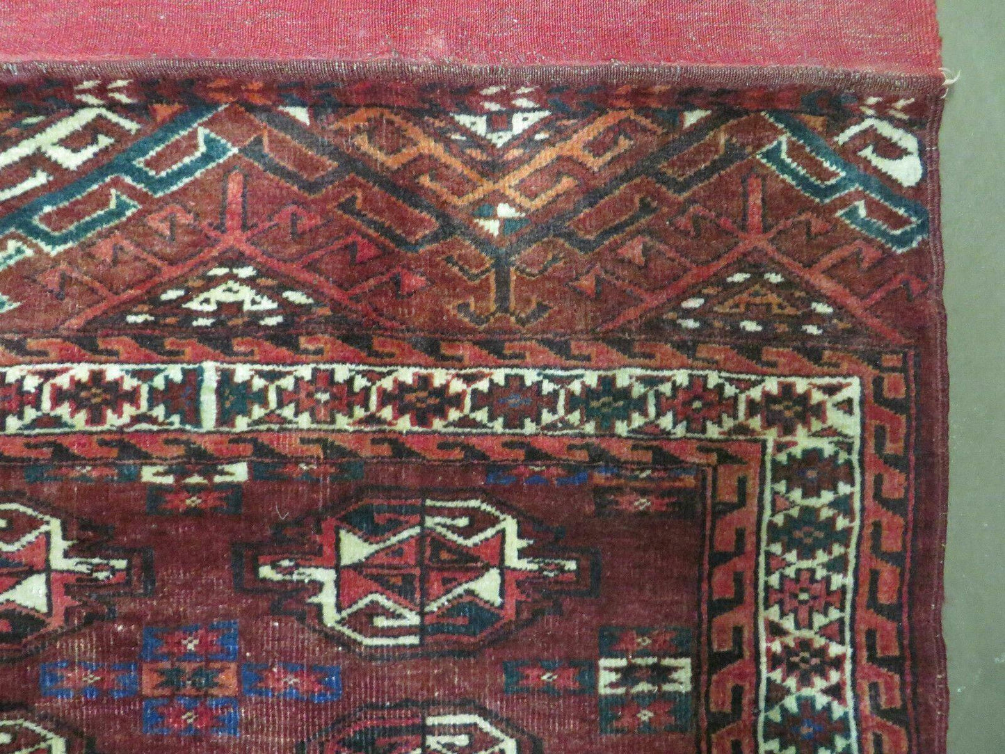 2.5' X 4' Antique Handmade Bokhara Turkoman Yamud Wool Rug Kilim Backing NICE