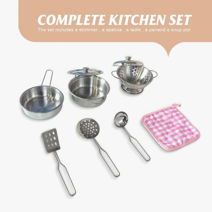 Wooden Kitchen Playset For Toddlers Featuring Lights