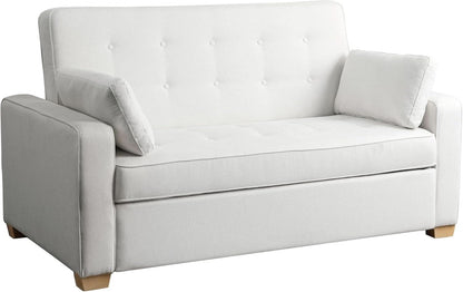 Queen Size Convertible Sleeper Sofa Oyster Upholstery