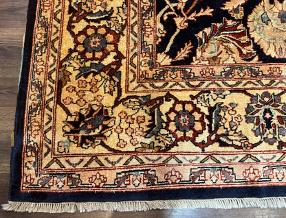 Pak Persian Bidjar Rug 10x13, Midnight Blue and Tan Pakistani Carpet