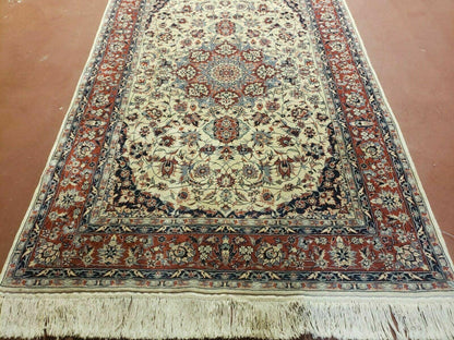 4' X 6' Handmade Ultra Fine Chinese Floral Oriental Wool Rug Hand Knotted Beige