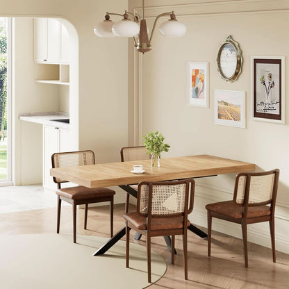 Extendable Wood Dining Table 55 To 70 With Removable Leaves