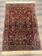Antique Persian Sarouk Rug 3x5, Red, Floral, 200 KPSI