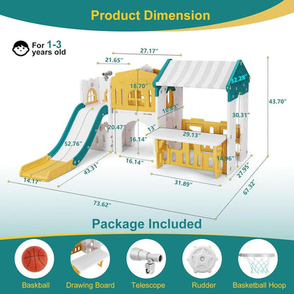 Nine In One Toddler Sliding Playground OutdoorPlayset