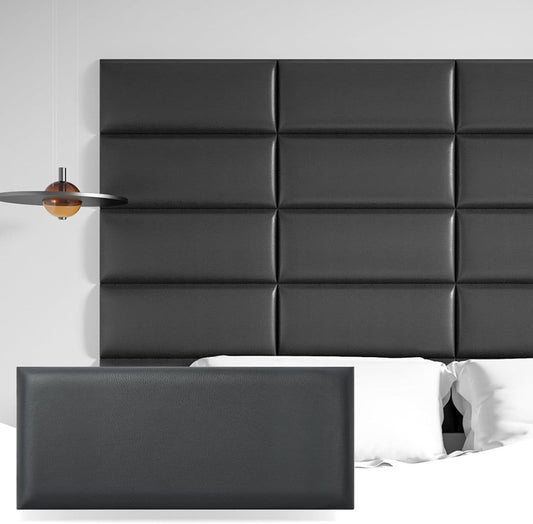 Peel And Stick Upholstered Headboard Wall Panels 12-Pack