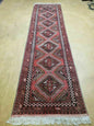 2' 5" X 9' Vintage Handmade Bokhara Red Turkoman Pakistani Wool Runner Rug Organic