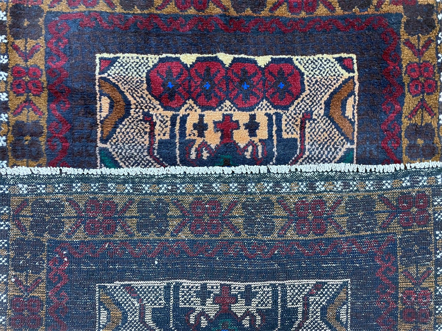3 X 5 Vintage Handmade Tribal Wool Rug Balouchi Rug Afghan Rug Red Beige Nice