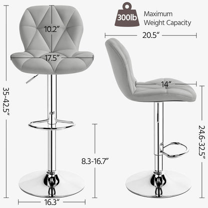 Elegant PU Leather Swivel Bar Stools Set of Four