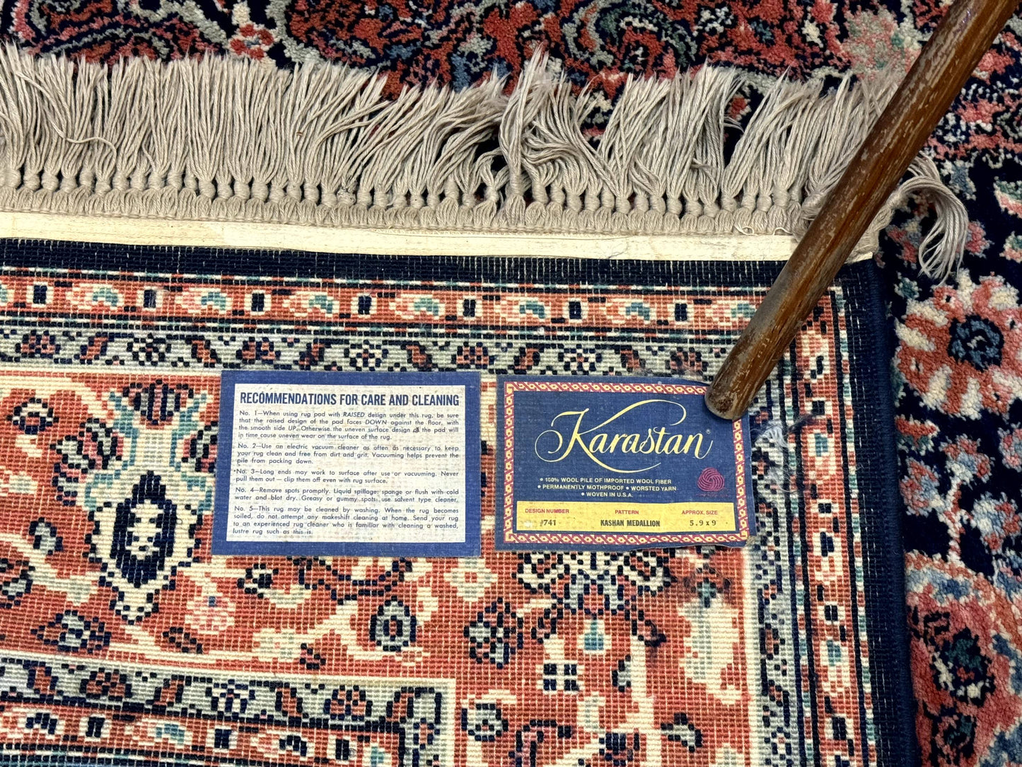 Karastan Rug 5.9 x 9, Ka'shan Medallion #741, Original Collection 700 Series, Discontinued, Wool Pile
