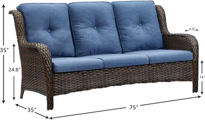 6 Piece Outdoor Patio Furniture Set With Swivel Chairs