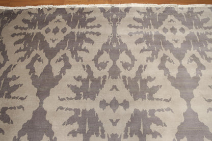9' x 12' Hand knotted 100% Wool Modern Area Rug full pile 9x12 Gray