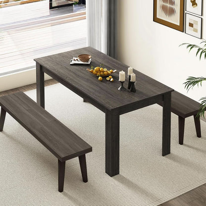 Grey 63 Inch Dining Table Farmhouse Kitchen Center Table
