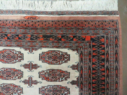 4' X 6' Vintage Handmade Bokhara Turkoman Pakistan Wool Rug Carpet Nice