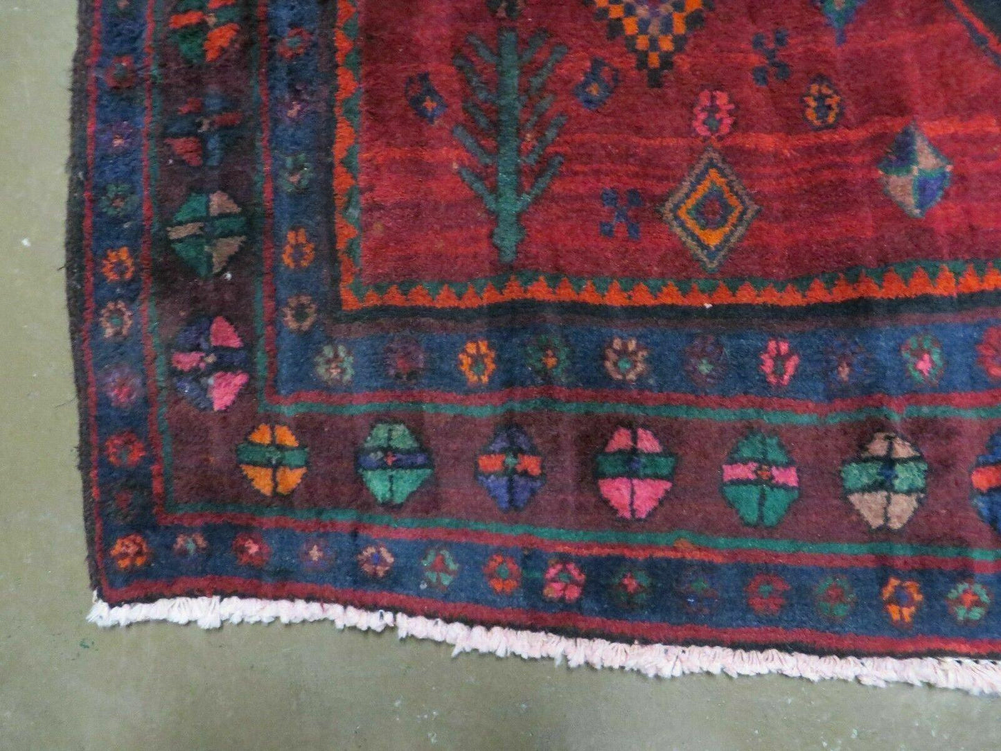4' X 8' Antique Handmade India Geometric Oriental Wool Rug Veg Dyes Nice