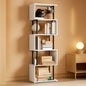 Five Tier Bookshelf White Bookcase Living Room Furniture