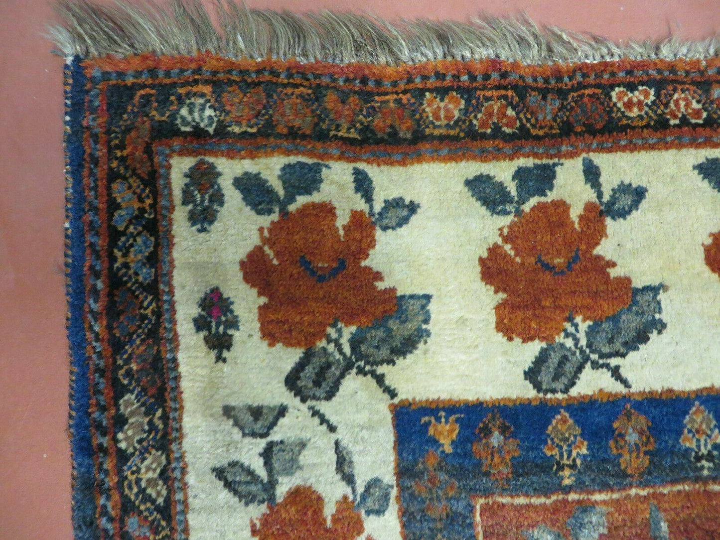 4' X 5' Semi Antique Handmade Fine Turkish Flowers Bouquet Wool Rug Nice