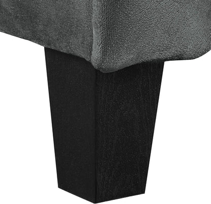 Harrington Grey Sofa Button Tufted Rolled Arm With Plush Cushions
