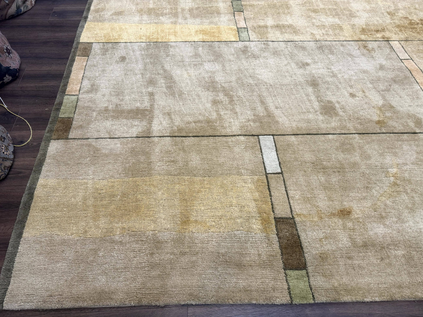 Tufenkian Tibetan Rug 12x16, Handmade Wool Modern Area Rug, Palace Size Carpet