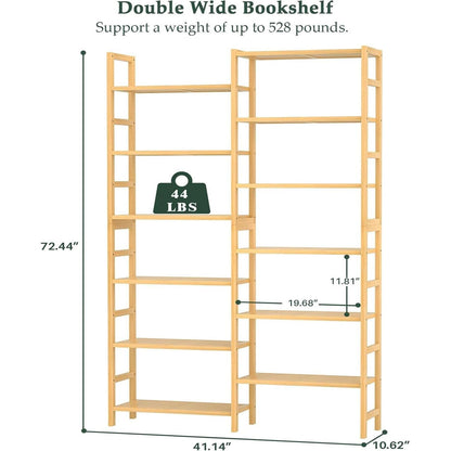 6 Ft Tall Bamboo Bookshelf For Home Office Living Room