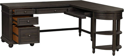 Contemporary L Shaped Desk USB Charging Drawer