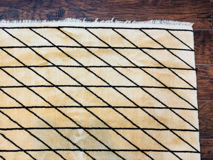 German Rug 7x10, Vintage Handmade Carpet, Contemporary