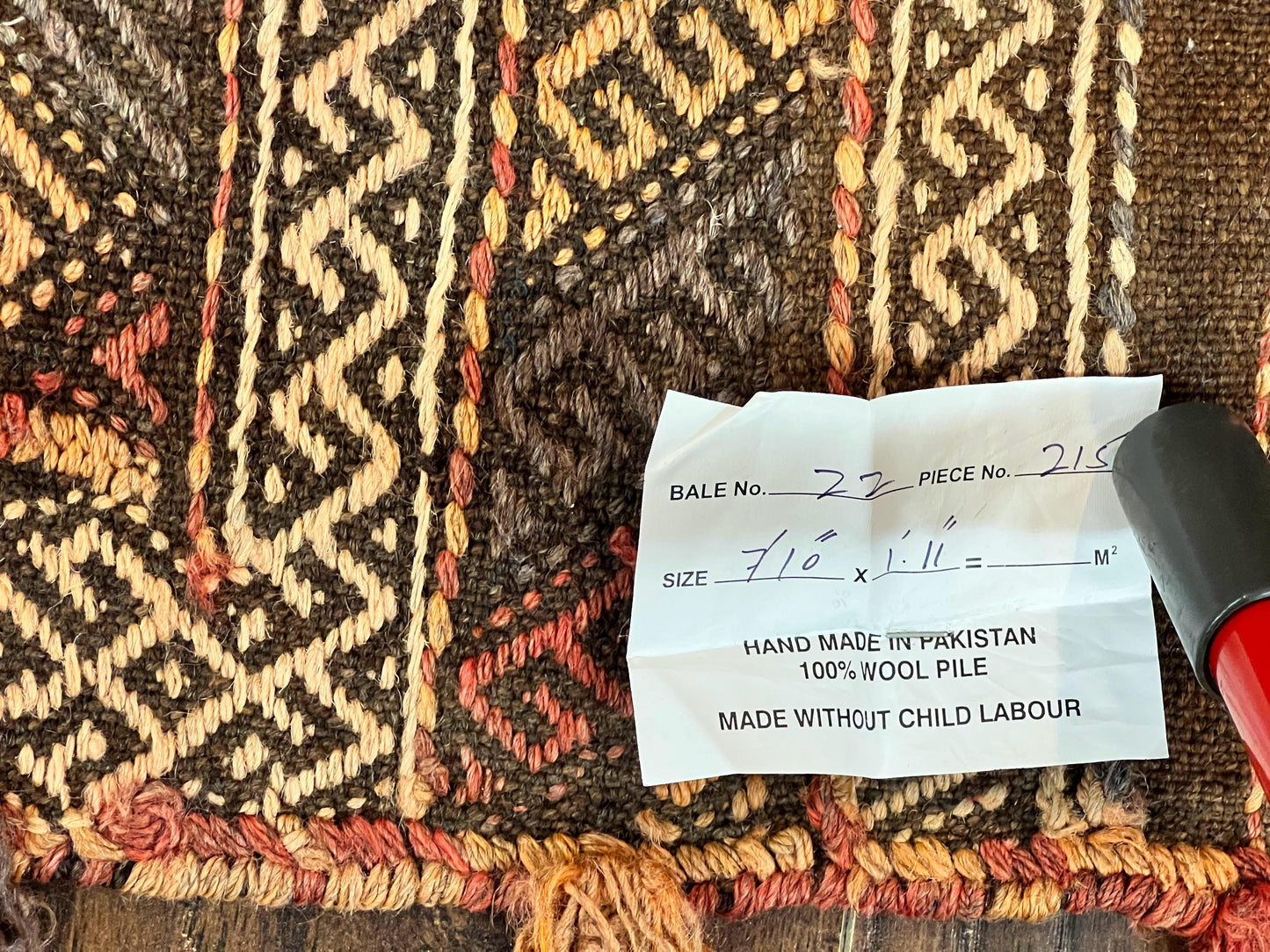 Tribal Runner Rug 2x8, Pakistani Turkoman Runner, Wool Handmade Vintage Rug