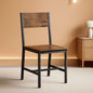 Dining Chair Set Of 2 Rustic Wood Chairs With Metal Frame Two Tone
