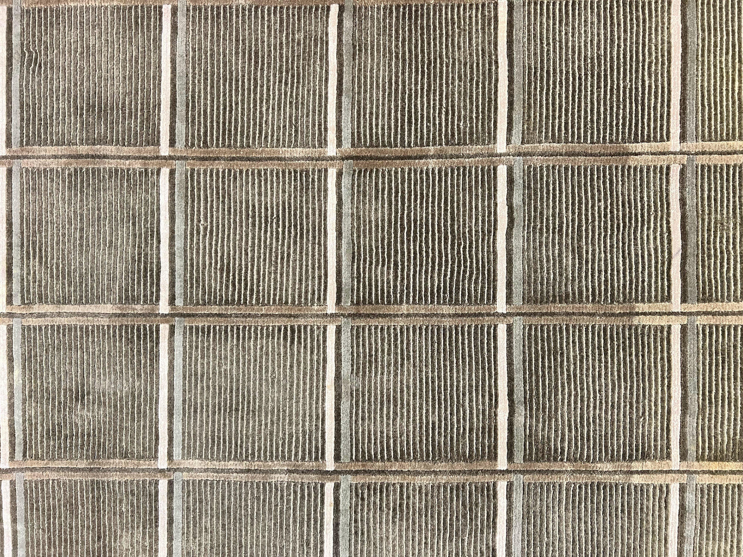 Tibetan Rug 4x6, Green Wool Handmade Area Rug 4 x 6, Panel Design, Modern Contemporary