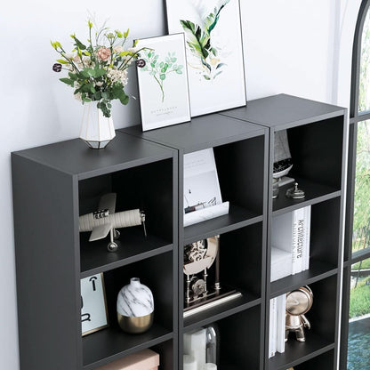 8 Tier Media Tower Rack With Adjustable Shelves Black 70 Inch Tall