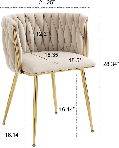 Velvet Dining Chairs With Gold Metal Legs Tufted Modern Wingback Set Of 4