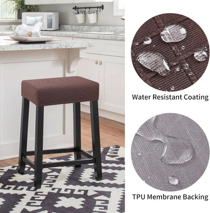 Rectangular Waterproof Stretch Bar Stool Covers 2 Pack