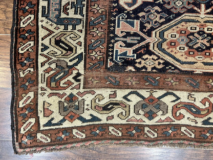 Antique Persian Tribal Runner Rug 4.6 x 9.8, Kurdish Runner, Rug for Hallway or Kitchen, 1920s Carpet, Wool Handmade Rug