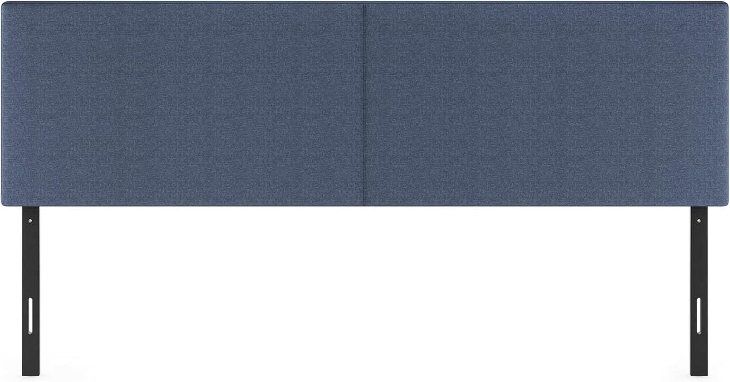 Stylish King Size Upholstered Headboard in Denim