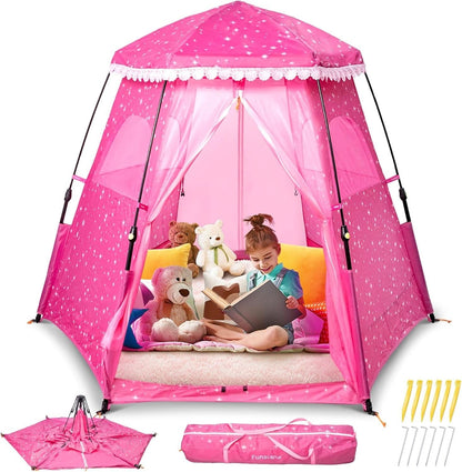Kids Pop Up Play Tent 78x66 Inch Princess Castle Playhouse