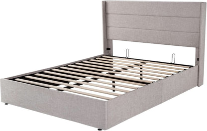 Queen Size Lift Up Storage Bed With Hydraulic Headboard