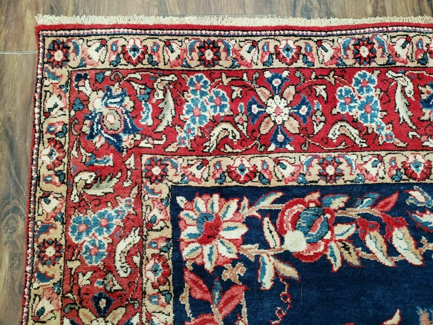 4' X 7' Vintage Handmade Turkish Wool Rug Flowers Birds Tree Of Life Blue Red