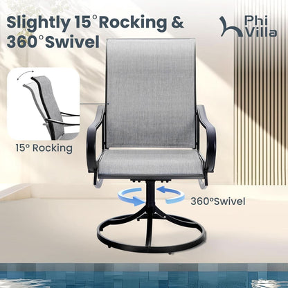 Outdoor Dining Set 9 With Square Table And 8 Swivel Chairs