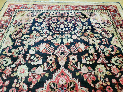 4' X 6' Antique Handmade India Floral Oriental Wool Rug Carpet Organic Blue