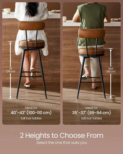 Swivel Bar Stools Set of Two for Kitchen