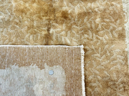 Chinese Peking Rug 5x7, Golden-Tan, Vintage Chinese Wool Carpet