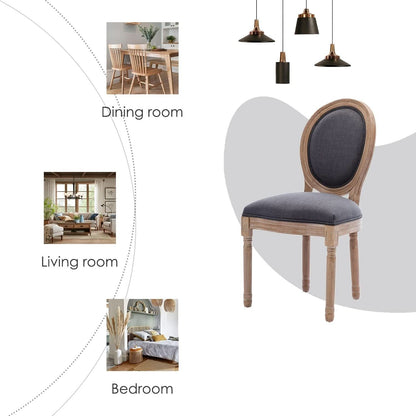 French Country Farmhouse Upholstered Dining Chairs Set Of 6