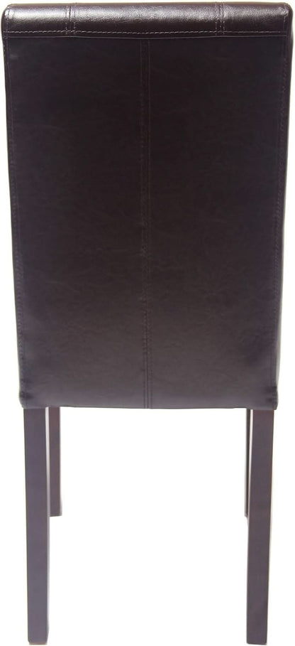 Parson Chair Set of 2 Leatherette Padded Solid Wood